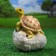 Garden figure "Turtle on Stone" 11.5x11.5x17cm