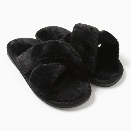Women's slippers with an open nose, size 40-41, black-3