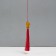 Textile suspension, plastic "Chinese lion" red 2x4x14 cm