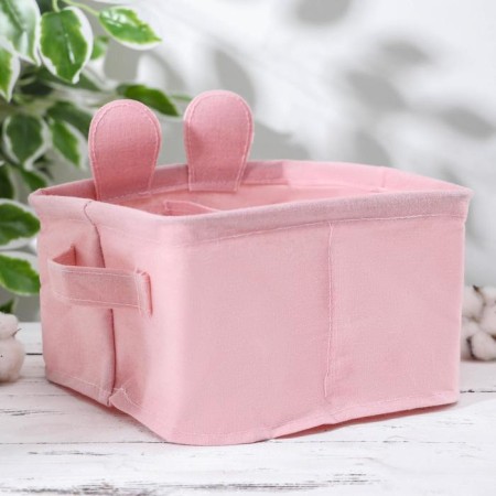 Storage basket with handles "Bear", 20 × 11 cm, pink color-3