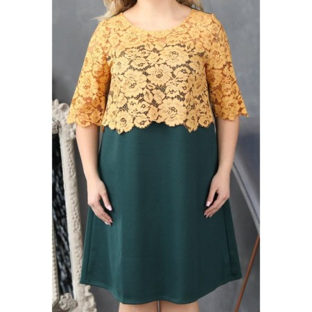 Women's dress, size 60, green color-2