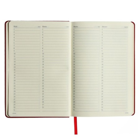 Diary of Leduced A5, 160 sheets MEGAPOLIS VELVET, solid cover, artificial leather, lies, on an elastic band, tinted block 70 g/m2, red-4