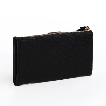 Women's wallet on the button, black color-1