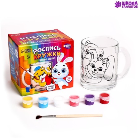 Mug for painting with paints "Bear with Bunny"-1