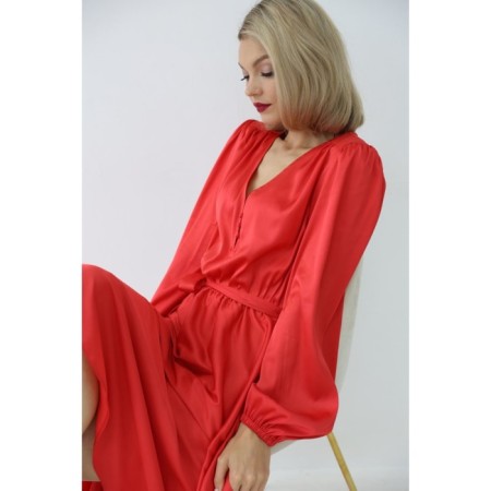 MIDI silk dress with a half-lusk skirt, size 46-5