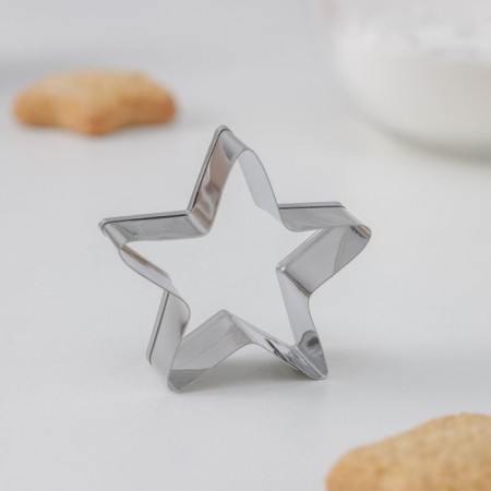 A set of forms for cutting the cookies of the share “heart, asterisk”, 6 objects, 7 × 13 × 1.5 cm, silver color-6