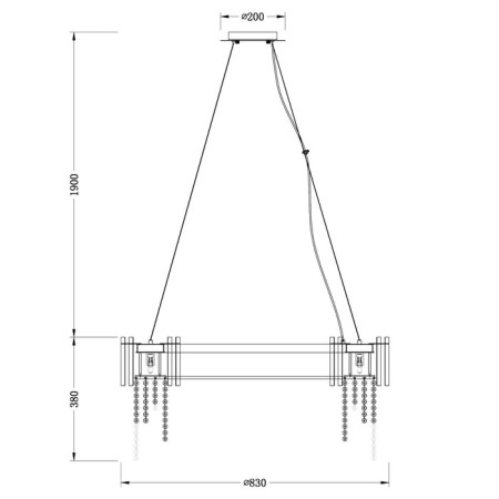 Carmen chandelier, size 80x240x80 cm, 600W 15xg9 IP 20-1