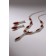 Set 2 objects: earrings, Kilence “Listopad” thin rhombus, burgundy-white color in silver, 45 cm