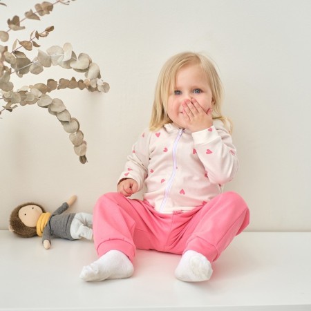 Set: Huds and pants crumb I am a “bunny”, height 86-92 cm, beige color/pink-2