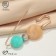 Trio pin, 7 cm, mint-brown color in gold