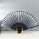 Fan bamboo, textiles h = 21 cm "Butterflies in the grass" black and white, with a brush