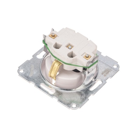 The mechanism of the socket Kranz 1st with grounding, protective curtains s/a 16a white KR-78-0212-2