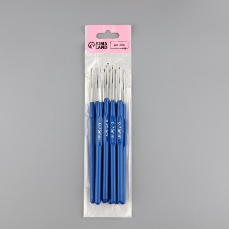 Knitting hook, with a plastic handle, d = 0.75 mm, 13.5 cm, blue color-4