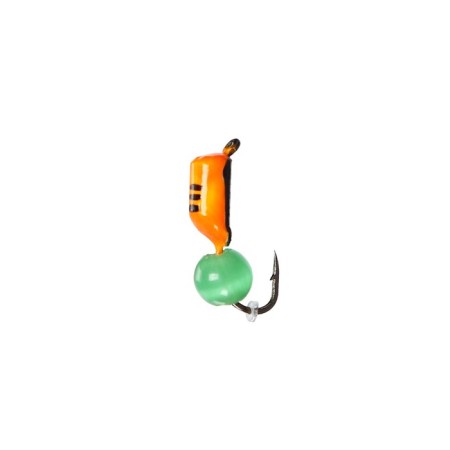 Mormyshka column orange, black abdomen + cat's eye ball, weight 0.7 g-1