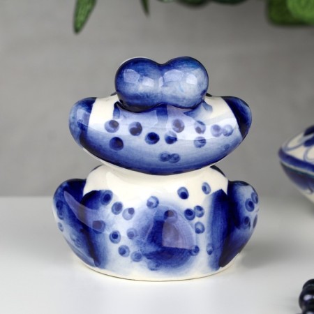 Souvenir "Frog", large, 9 cm, gzhel-2