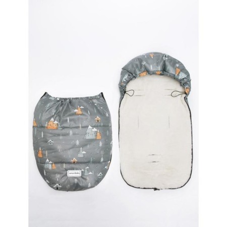 Winter fur “mountain” envelope, size 85 cm, gray color-6