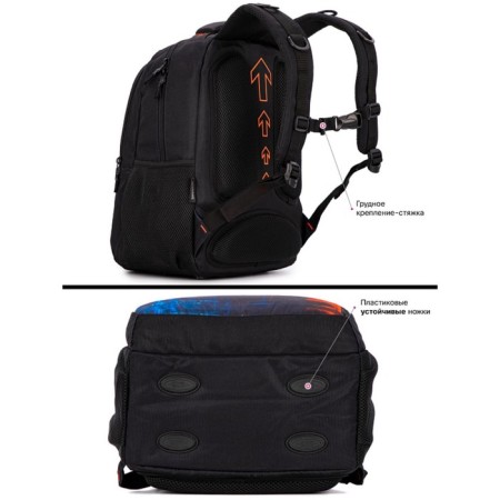 Youth backpack 40 x 28 x 20 cm, ergonomic back Skyname 91, 91-10-4