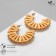 Earrings "Vakanda" style, semicircle, beige color