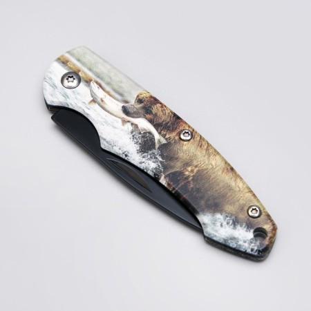 Folding "Bear on Hunting" 12.6cm, blade 70mm/2.3 mm, in a gift box-2