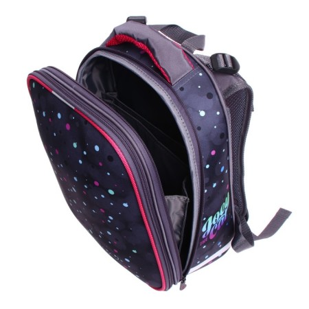 School backpack 38 x 30 x 16 cm, ergonomic back, stavia "cat + peas", gray-8