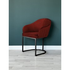 SHELL chair, 56 × 63 × 83 cm, red color, black frame