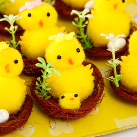 Easter souvenir "Tsypa with a chicken in a nest with flowers" set of 12 pcs 5x5x5 cm-1