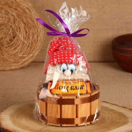 The charm-cap "All the best", on a barrel, 14 x 12 cm, mix-4