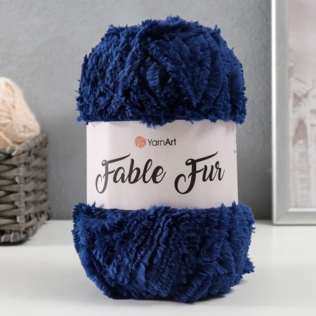Yarn "Fable Fur" 100% micropoliester 100m/100g (987 blue)
