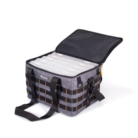 Bag Fisheries Running Base Lure Bag XL, 38x26x25 cm, color gray + 5 boxes Luno 28-3