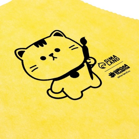 Apron for creativity "cat", yellow color, 42x63 cm-3