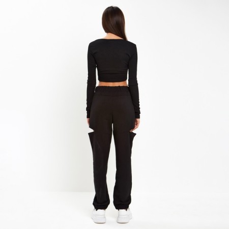 Pants (Joggers) Women's with cuts of Mist p. 42 (height 165), black-1