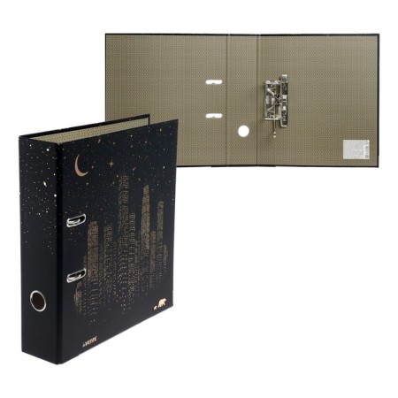 A4, 75 mm, DEVENTE NIGHT CITY, laminated cardboard, piercing folder.-1