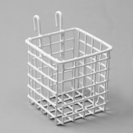Basket on a grid, 9 × 9 × 9.5 cm, white color-1