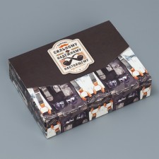 Gift folding box, packaging, “real man” 16x12x4 cm