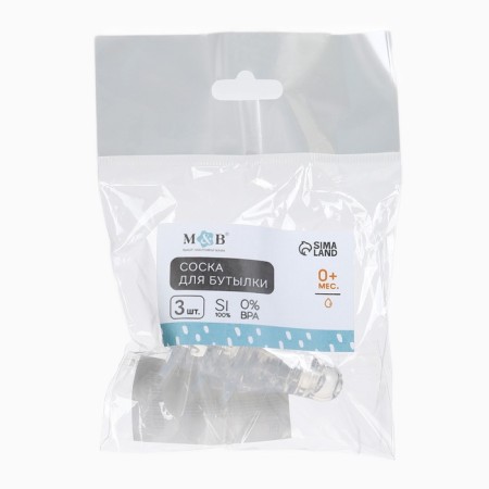 Nipple on a bottle, anti-broller,+0Mes., M&B anti-calic, CL, 3pcs-5