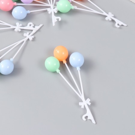 Decor for creativity plastic "Bound of balloons" 3 pcs 12.5 cm-2