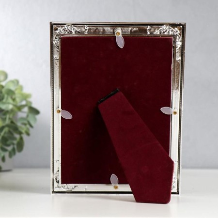 Photo frame plastic for metal 13x18 cm "Old frame" silver with white 20.7x15.2 cm-3