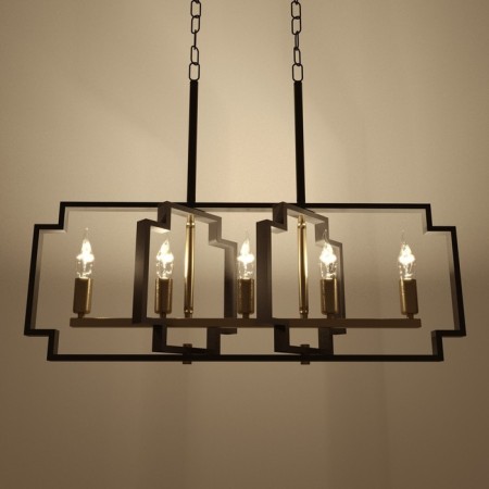 Chandelier 2739/5 E14 40W black and gold 29.5x7.8x25-97 cm Bayerlux-2