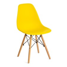 Cindy chair (Eames) (Mod, 001) Buk/Metal/Metal/Sitting Plastic, Yellow 51x46x82.5 cm