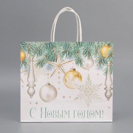 Package Gift Crafts "Silver", 25 x 22 x 12 cm, New Year-2