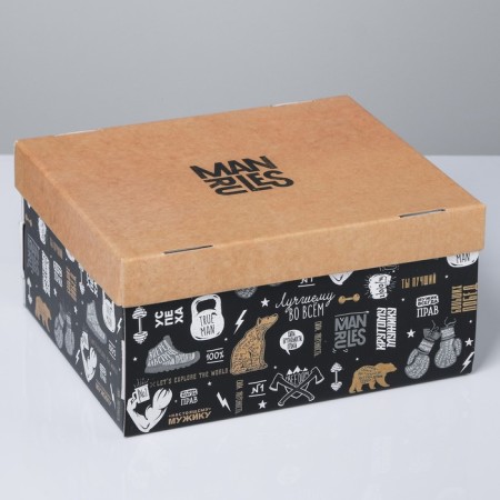 Gift folding box, packaging, “brutality”, 31.2 x 25.6 x 16.1 cm-1
