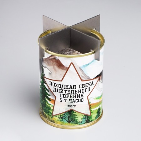Candle in a tin bank Hile "Zvezda", 7.5x9.5 cm, type No. 1-2