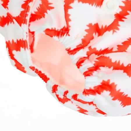 Reusable diaper, "zigzag", red color-3