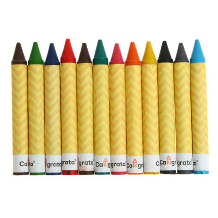 Voskovoy pencils, 12 colors, thick, 93 x 11 mm, in a cardboard box-2