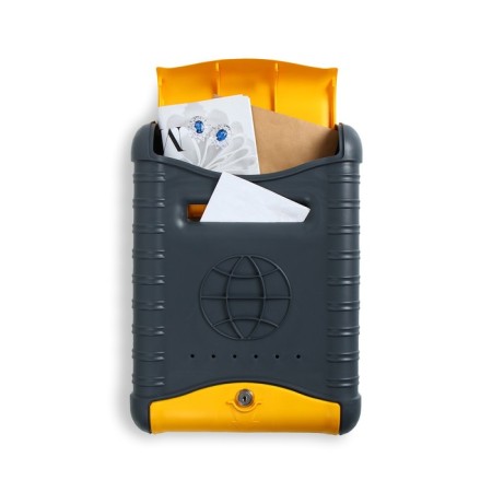 Mailbox, plastic, "standard", with a lock, gray