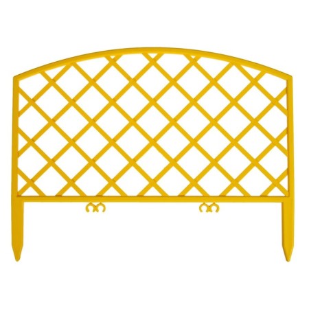 Decorative fence, 35 × 220 cm, 5 sections, plastic, yellow, Romanika, Greengo-6