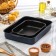 A set of baking sheets with solid handles, 2 items: 19 × 25 cm, 27 × 35 cm, anti -stick coating, blue color