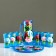 Set for juice with a tray "Zhostovo" Art painting, 6 glasses 1250/200 ml
