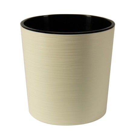 Plastic pot Live-In-Green with the Vega tab, D = 20 cm, 5.2 l, vanilla color