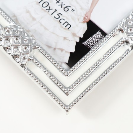 Photo frame 2033 10x15 cm "Glaze" plastic, col. silver-2